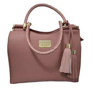 Bebe | Rose Pink Faux Leather Purse Handbag Gold Accent